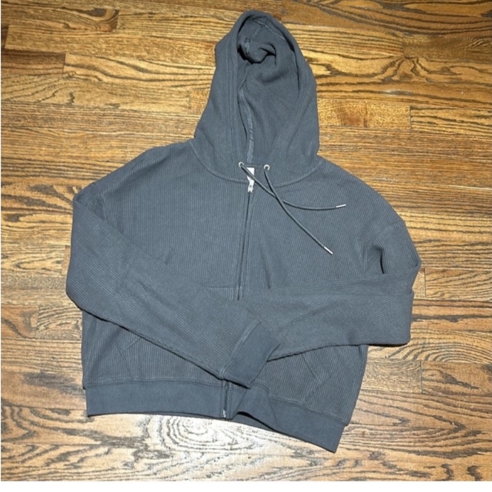 Women's Charcoal Zip-Up Hoodie - Picture 6 of 7